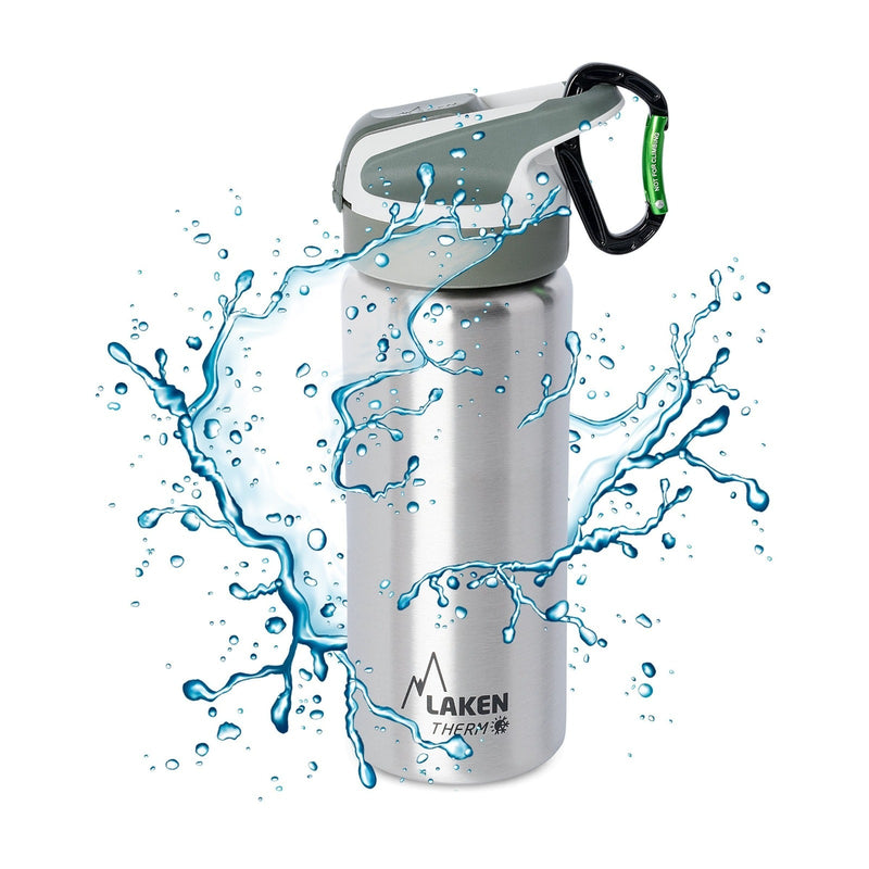 LAKEN Summit - Botella Térmica con Boquilla 0.5L en Acero Inoxidable. Plata