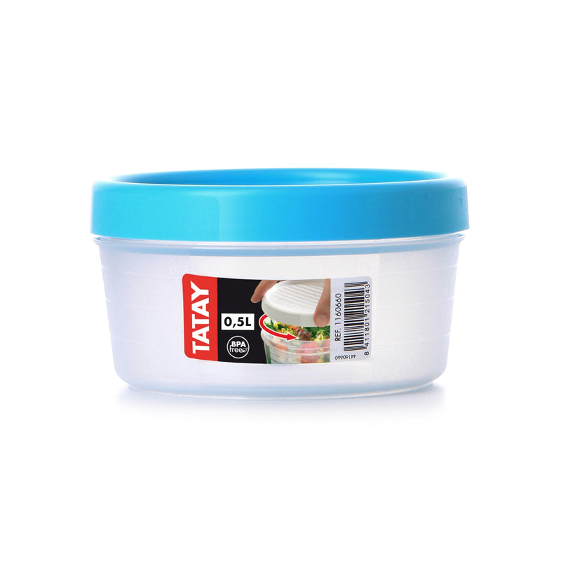 Taper Tatay Contenedor Redondo con Rosca Twist 0.5L Azul