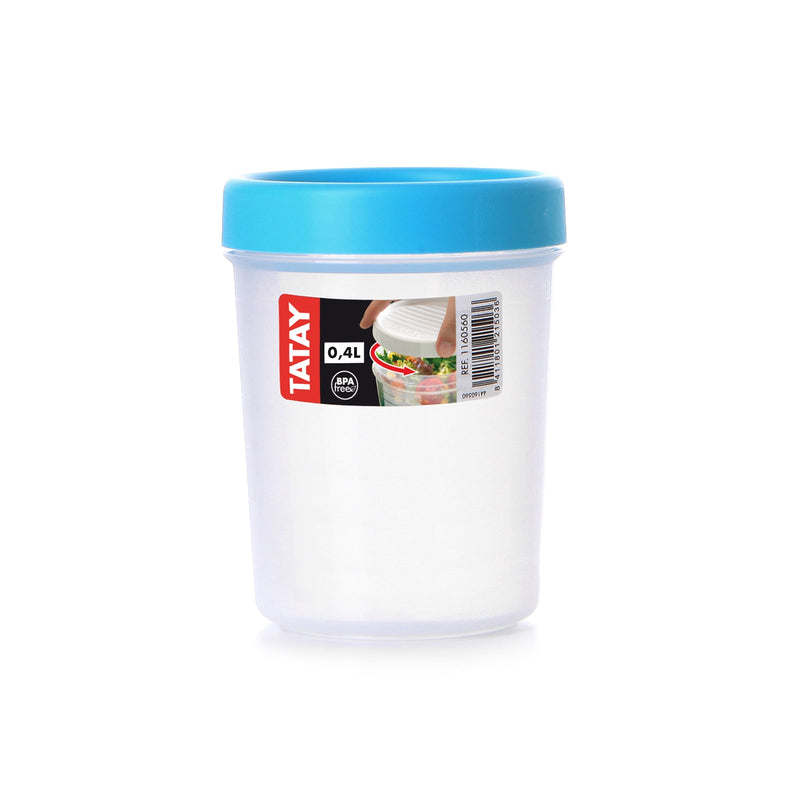 Taper Tatay Contenedor Redondo con Rosca Twist 0.4L Azul