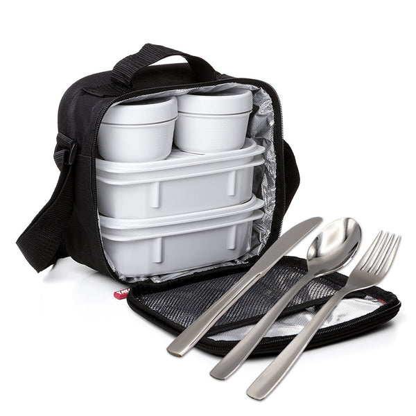 TATAY Kit Bolsa Térmica Porta Alimentos Urban Food y Cubiertos Niquel-Free, Negro
