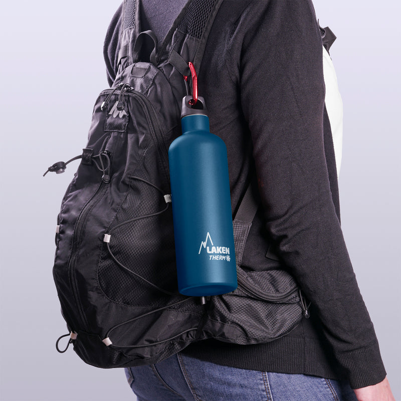 LAKEN Futura - Botella Térmica de Boca Estrecha 0.75L en Acero Inoxidable. Azul