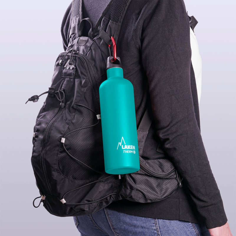 LAKEN Futura - Botella Térmica de Boca Estrecha 0.75L en Acero Inoxidable. Turquesa