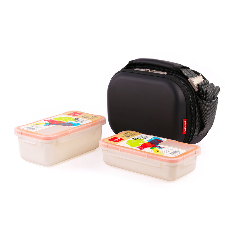 VALIRA Satin Mini - Bolsa Térmica Porta Alimentos Satinada. Incluye Recipientes de 0.75L y 0.5L