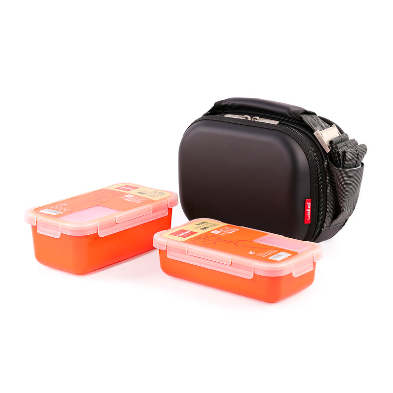 VALIRA Satin Mini - Bolsa Térmica Porta Alimentos Satinada. Incluye Recipientes de 0.75L y 0.5L.