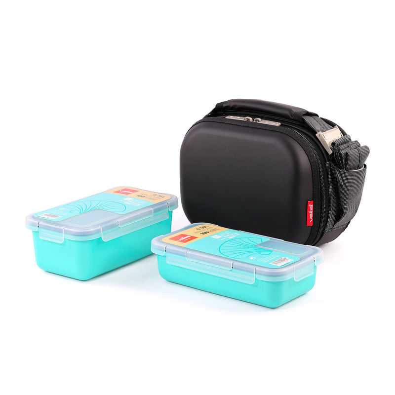 VALIRA Satin Mini - Bolsa Térmica Porta Alimentos Satinada. Incluye Recipientes de 0.75L y 0.5L