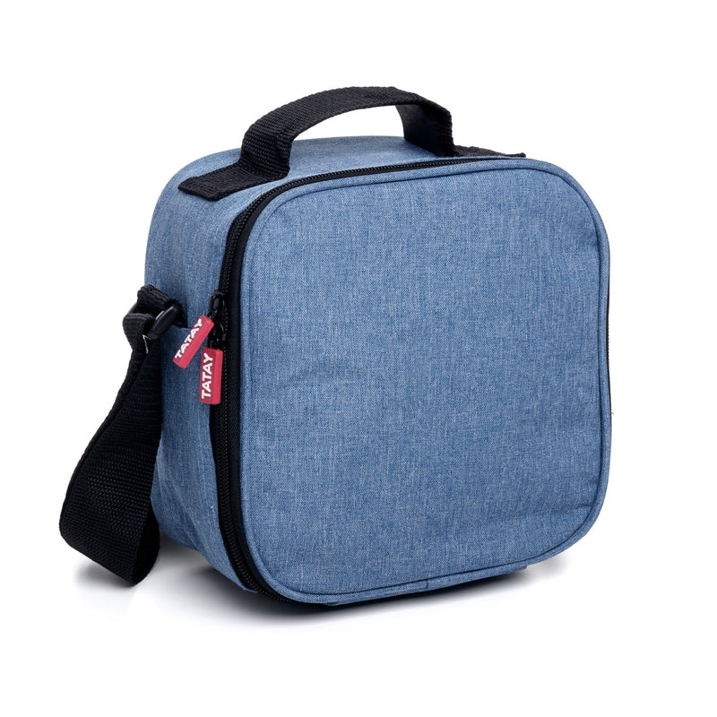 TATAY Urban Food Glass - Bolsa Térmica Porta Alimentos 3.5L con Recipientes, Denim Blue