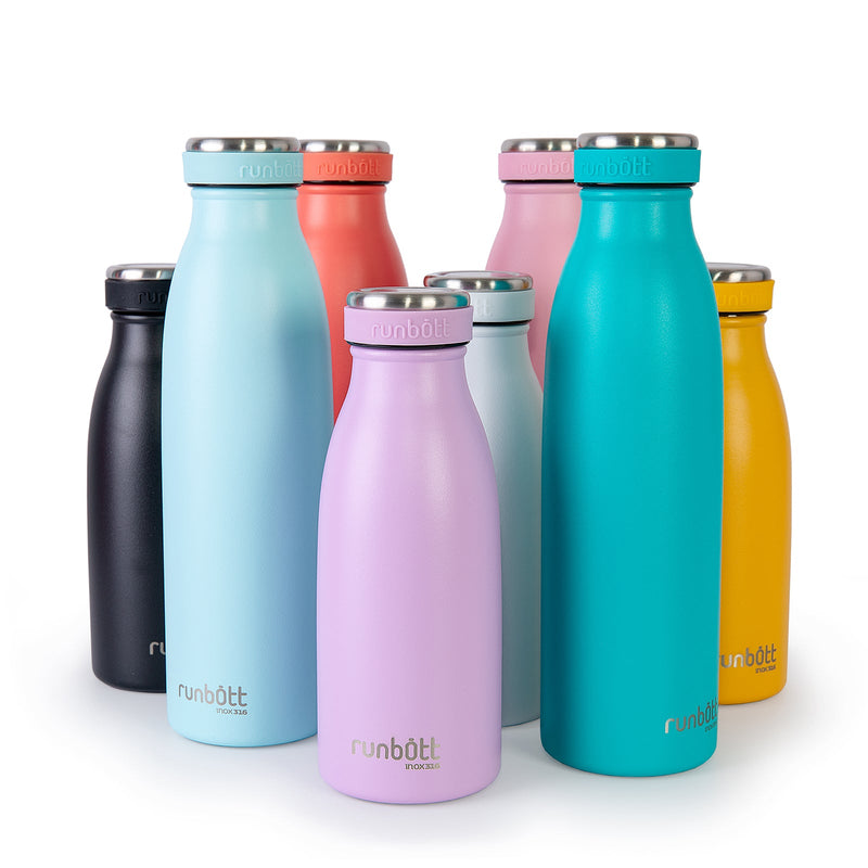 Runbott City - Botella Térmica de 0.5L en Acero Inoxidable 316 y Silicona. Violeta
