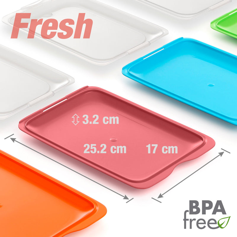 TATAY - Lote de 6 Recipientes Porta Embutidos con Sistema FRESH, Burdeos