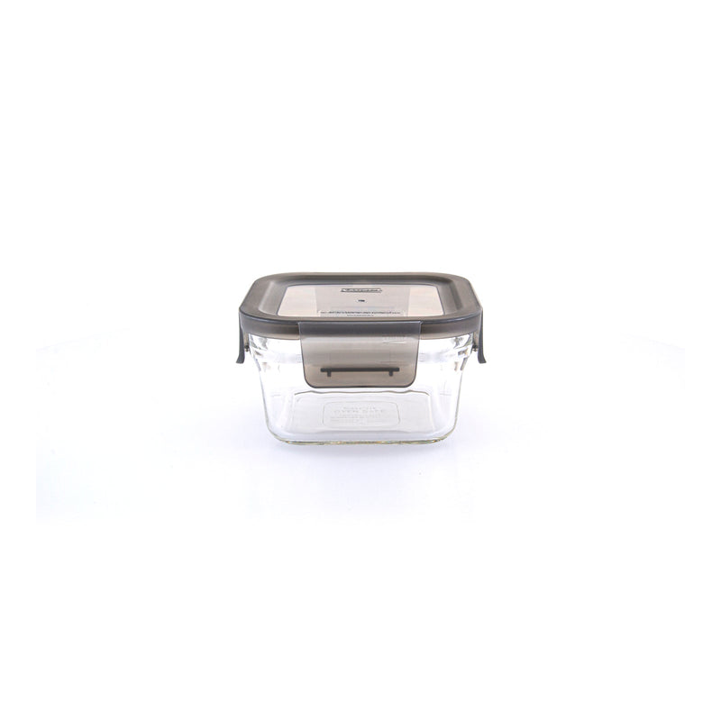 Glasslock Oven Smart - Recipiente Cuadrado en Vidrio Templado, Apto Horno, 440 ml