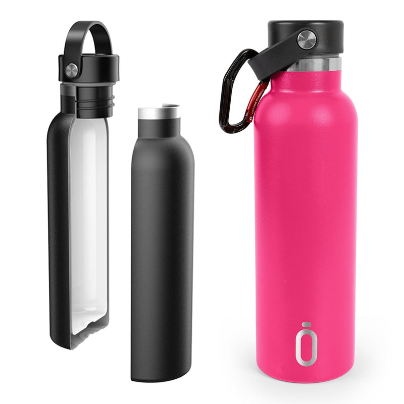 Runbott Sport - Botella Térmica Reutilizable de 0.6L con Interior Cerámico. Fucsia