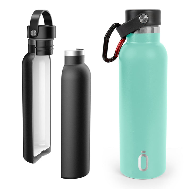 Runbott Sport - Botella Térmica de 0.6L con Doble Pared de Acero y Capa Cerámica. Menta