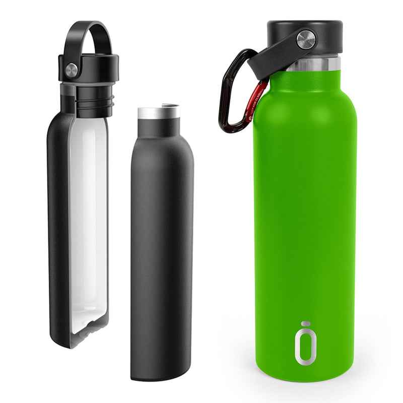 Runbott Sport - Botella Térmica de 0.6L con Doble Pared de Acero y Capa Cerámica. Verde