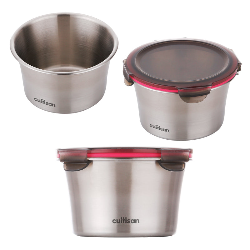 Cuitisan Flora - Recipiente Hermético 0.92L en Acero Inoxidable. Apto Microondas