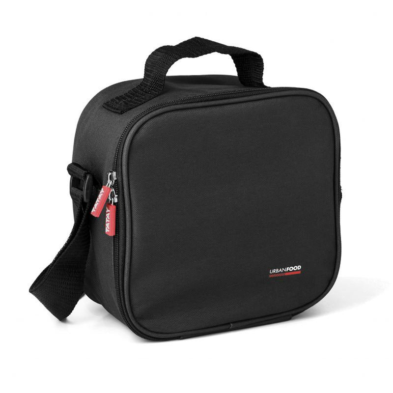 TATAY Kit Bolsa Térmica Porta Alimentos Urban Food y Cubiertos Niquel-Free, Negro