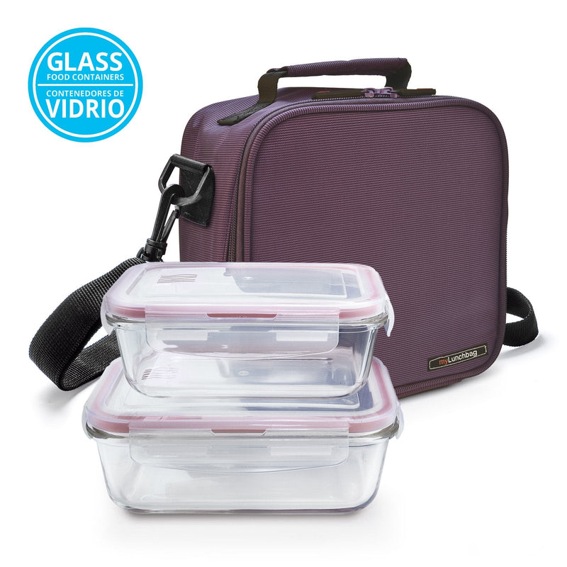 IRIS Basic - Bolsa Térmica Porta Alimentos 3.8L con Recipientes, Morado