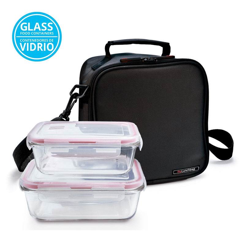 IRIS Basic - Bolsa Térmica Porta Alimentos 3.8L con Recipientes, Negro