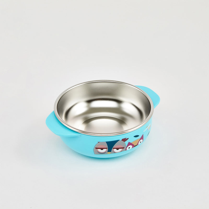 Cuitisan Baby - Recipiente Bowl Infantil en Acero Inoxidable con Tapa. Apto Microondas, 0.4L