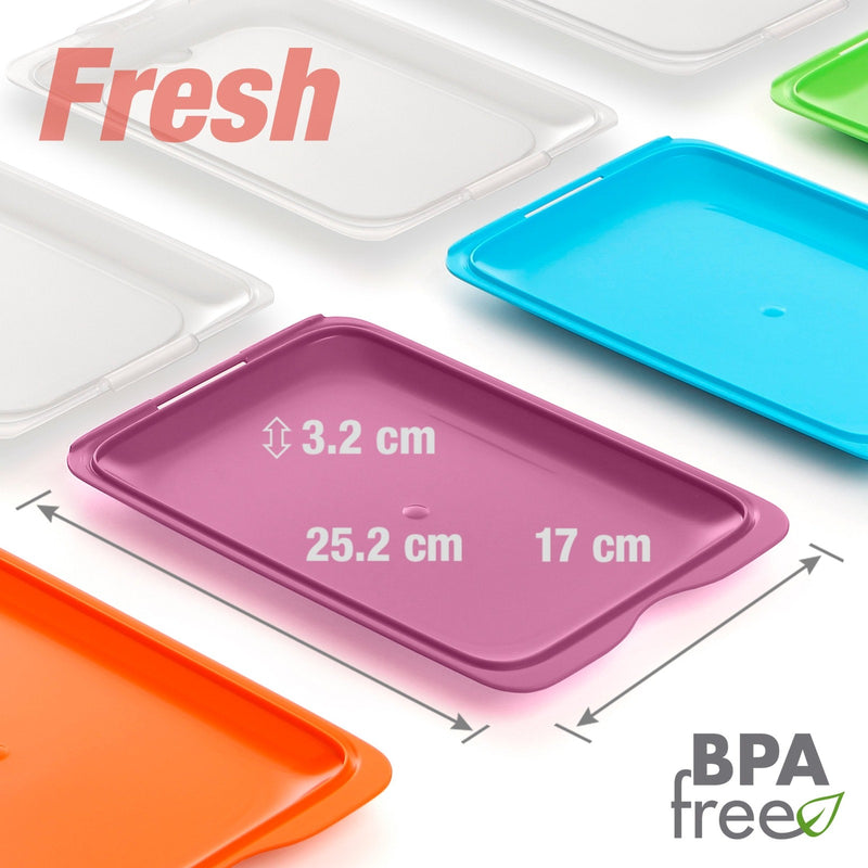 TATAY - Lote de 6 Recipientes Porta Embutidos con Sistema FRESH, Berenjena