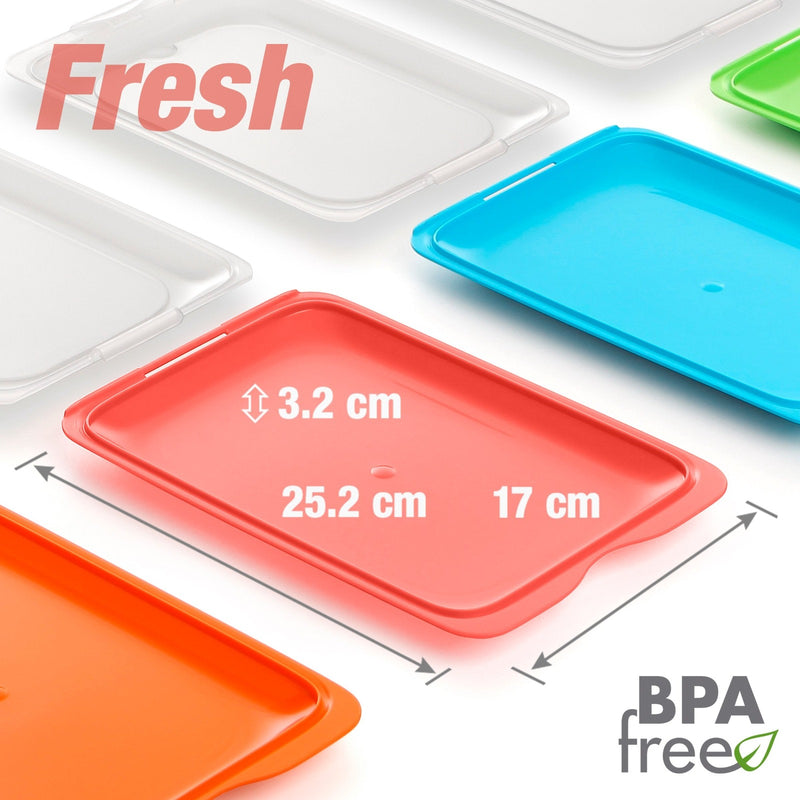 TATAY - Lote de 4 Recipientes Porta Embutidos con Sistema FRESH, Coral