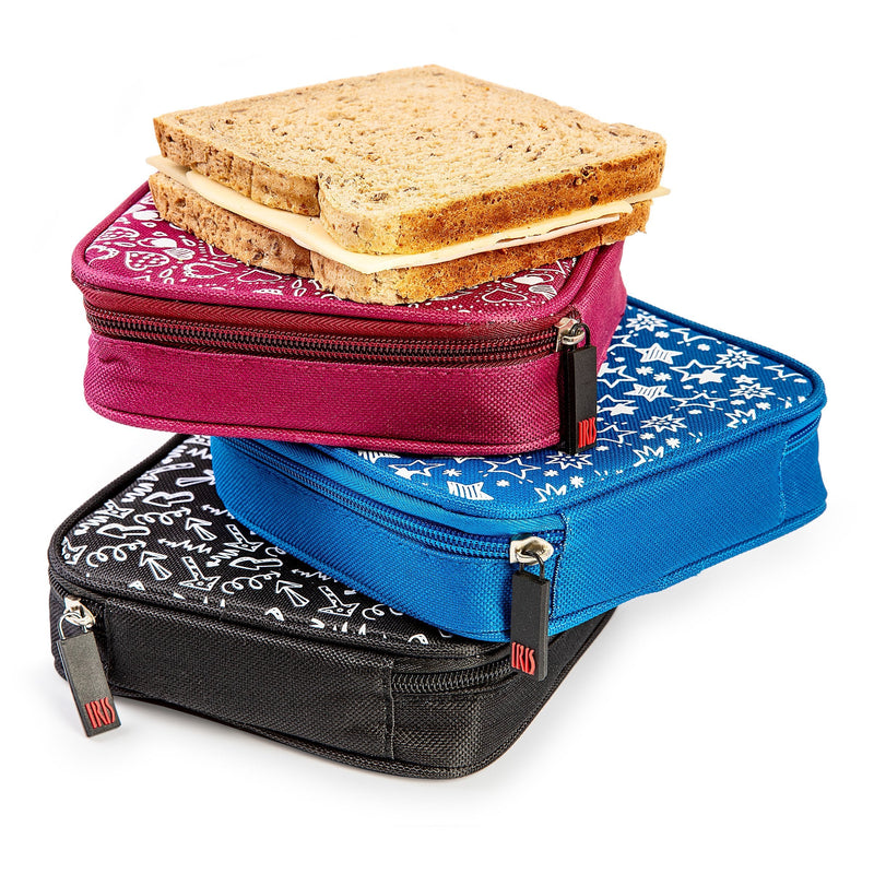 IRIS Fun - Porta Sandwich Infantil Termoinsulado con Cierre de Cremallera, Negro
