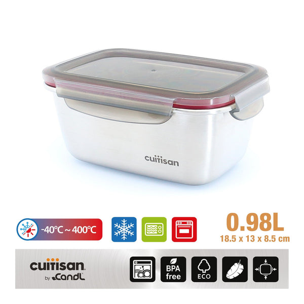 Recipiente Hermético Cuitisan Stenlock Flora Microondas Acero Inoxidable 0.98L