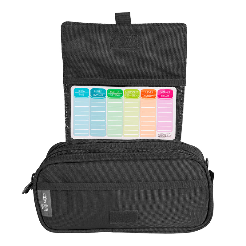 Estuche Portatodo Triple de Tres Cremalleras para Material Escolar o Neceser