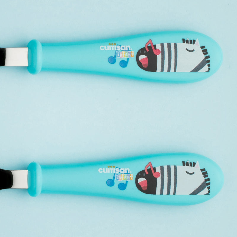 Cuitisan Baby - Set de Cubiertos Infantiles en Acero Inoxidable. Color Azul