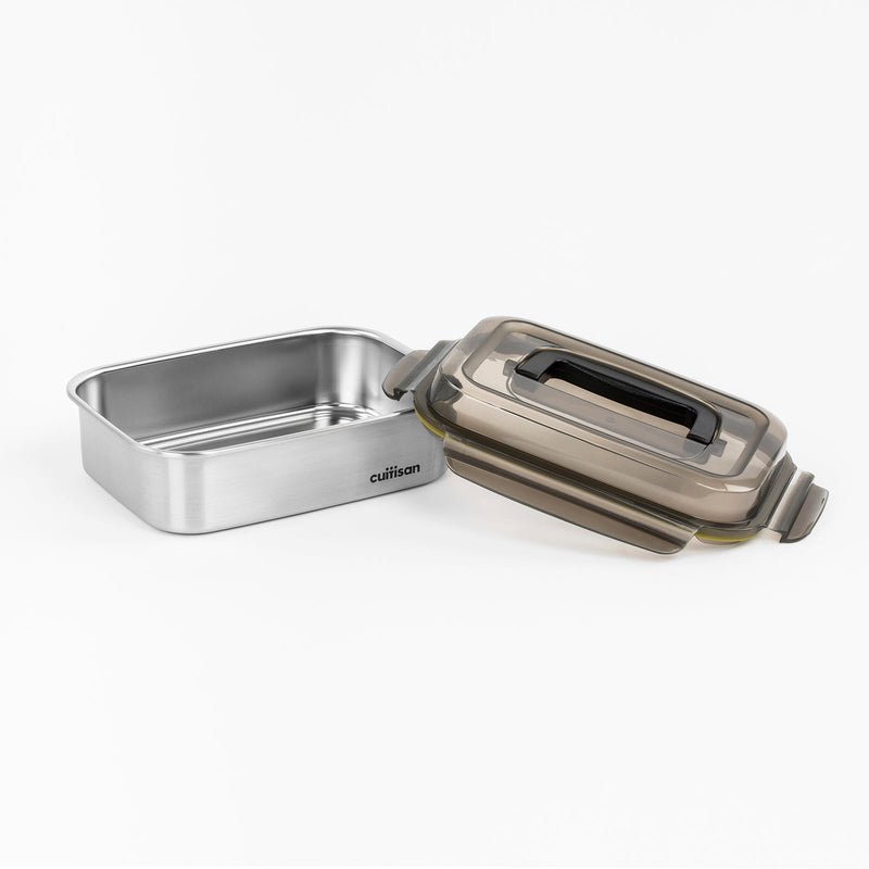 Cuitisan Signature Handy - Recipiente Rectangular 3.3L en Cromosteel con Asa. Apto Microondas