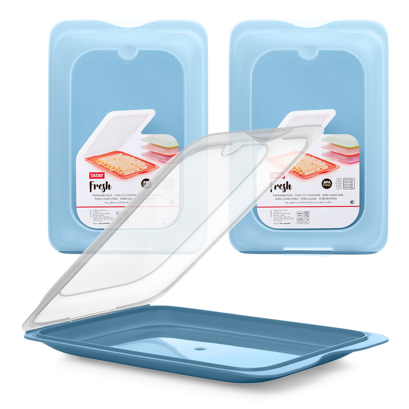 TATAY - Lote de 4 Recipientes Porta Embutidos con Sistema FRESH, Ocean