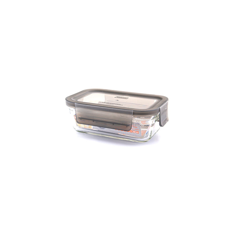 Glasslock Oven Smart - Recipiente Rectangular en Vidrio Templado, Apto Horno, 390 ml
