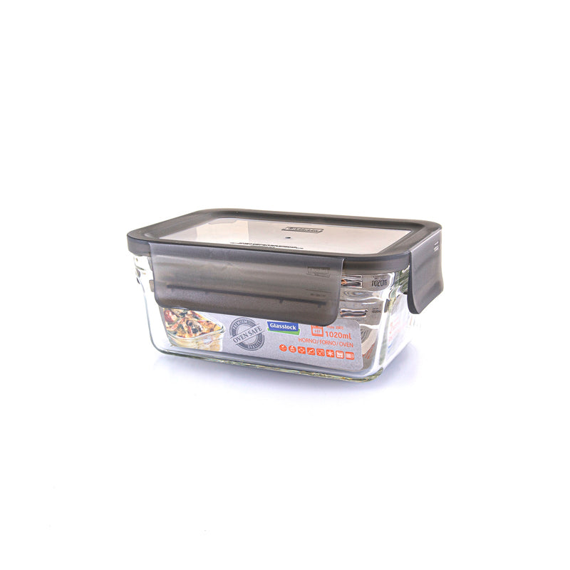 Productos Glasslock Oven Smart - Recipiente Rectangular en Vidrio Templado, Apto Horno, 1020 ml