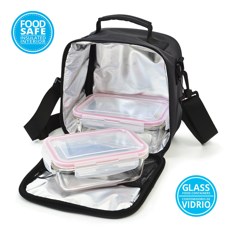 IRIS Basic - Bolsa Térmica Porta Alimentos 3.8L con Recipientes, Morado