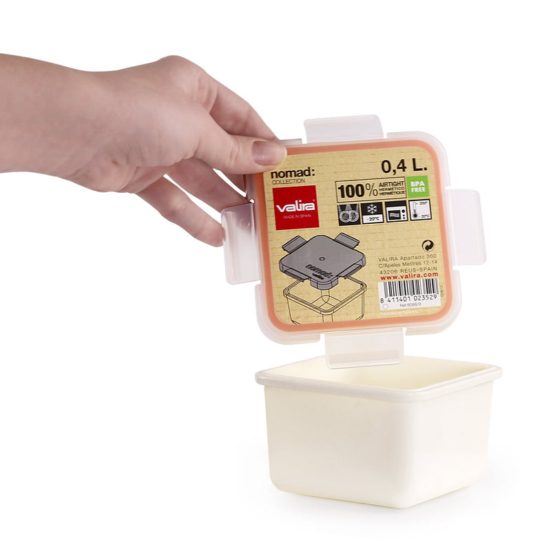 VALIRA Nomad Petit - Recipiente Cuadrado Infantil 0.4L en Plástico Cerámico PBT