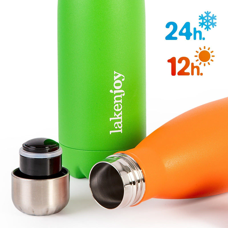 LAKEN Joy - Botella Térmica de 0.5L en Acero Inoxidable con Estuche de Cartón. Azul