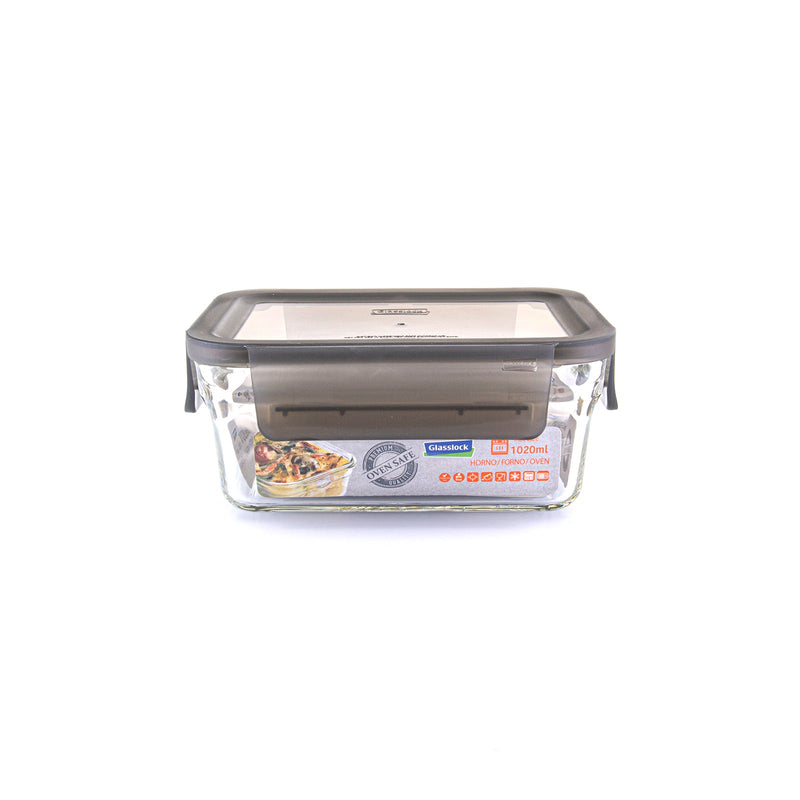Productos Glasslock Oven Smart - Recipiente Rectangular en Vidrio Templado, Apto Horno, 1020 ml