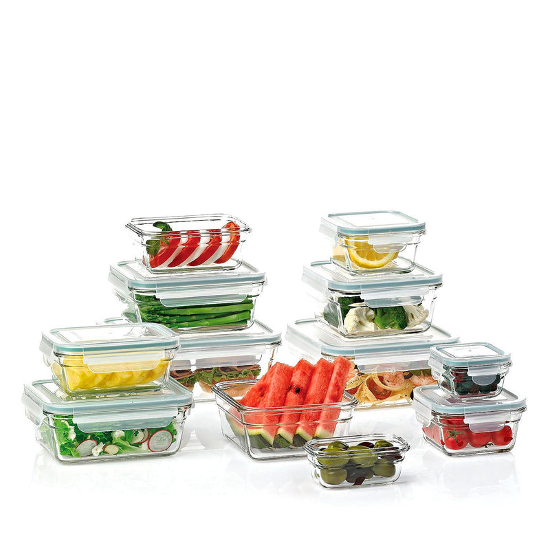 Glasslock GL-529 - Set de 3 Recipientes Rectangulares Vidrio Templado Oven Safe