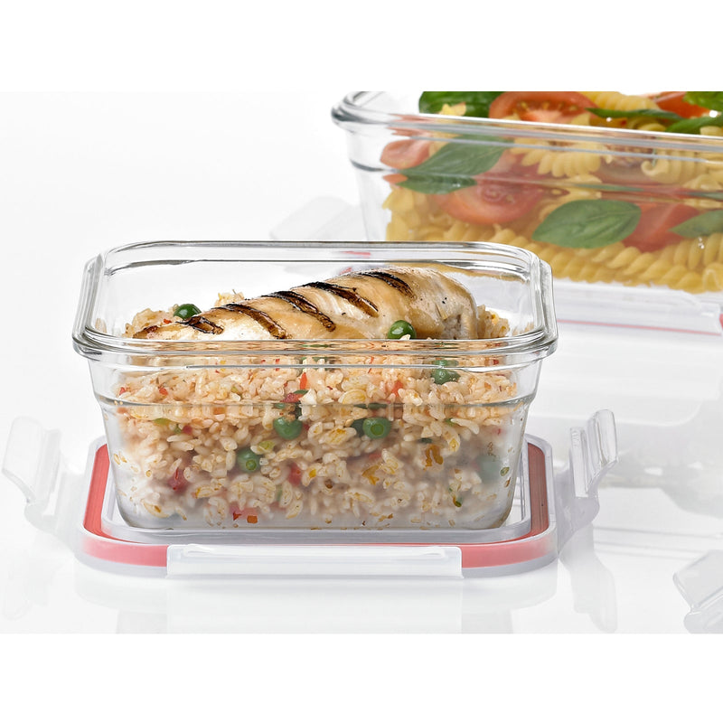 Glasslock GL-529 - Set de 3 Recipientes Rectangulares Vidrio Templado Oven Safe