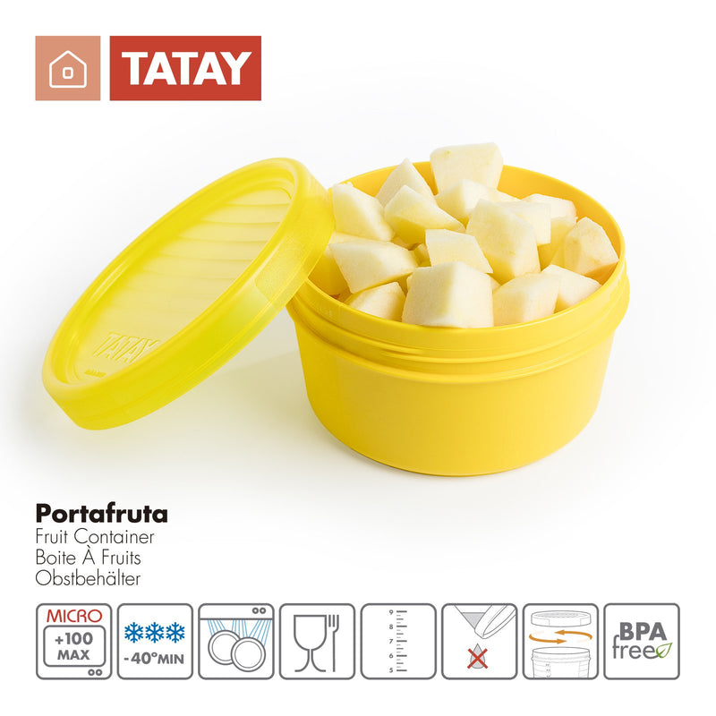 TATAY - Lote de 3 Recipientes Porta Fruta de 0.5L en Colores Surtidos