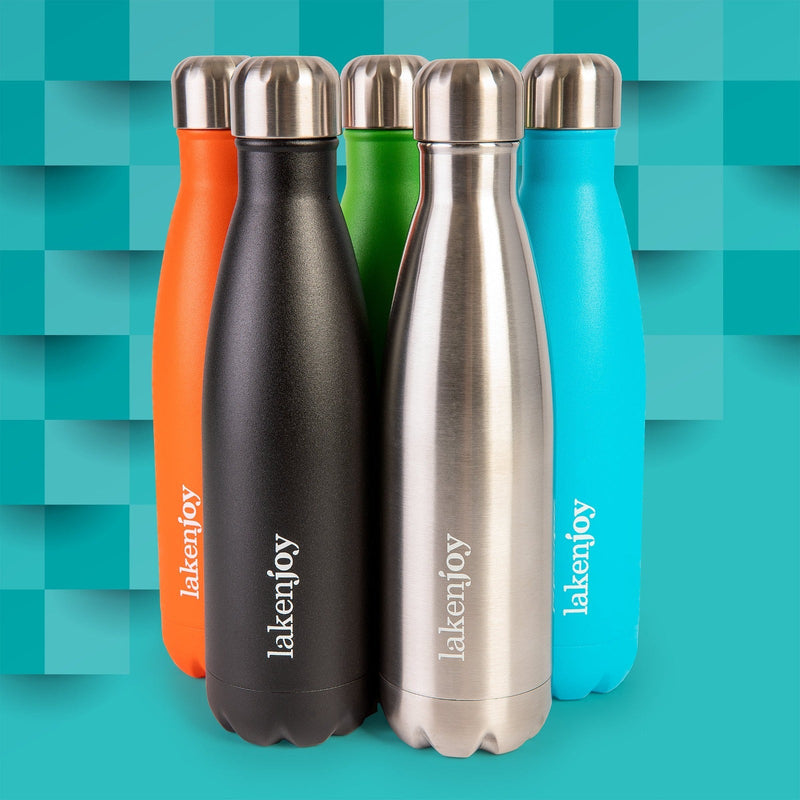LAKEN Joy - Botella Térmica de 0.5L en Acero Inoxidable con Estuche de Cartón. Azul