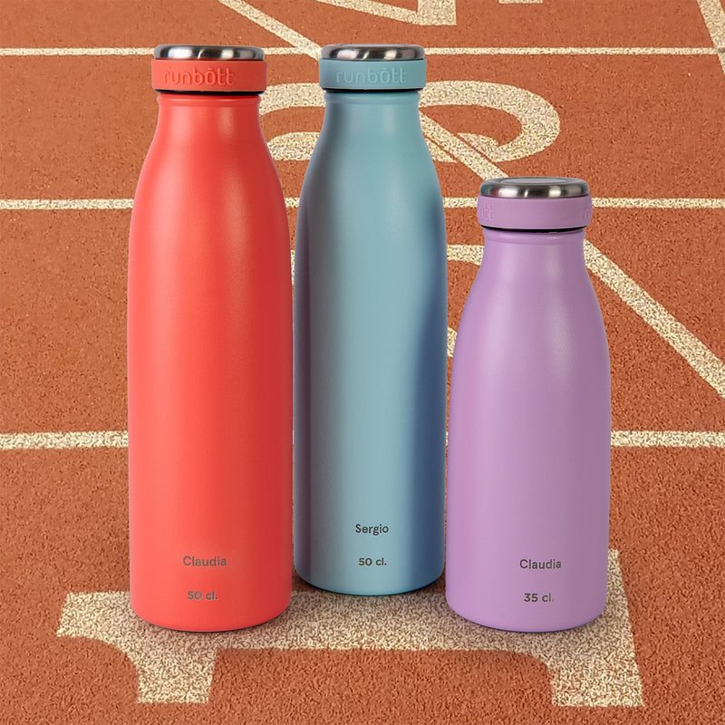 Runbott City - Botella Térmica de 0.5L en Acero Inoxidable 316 y Silicona. Violeta