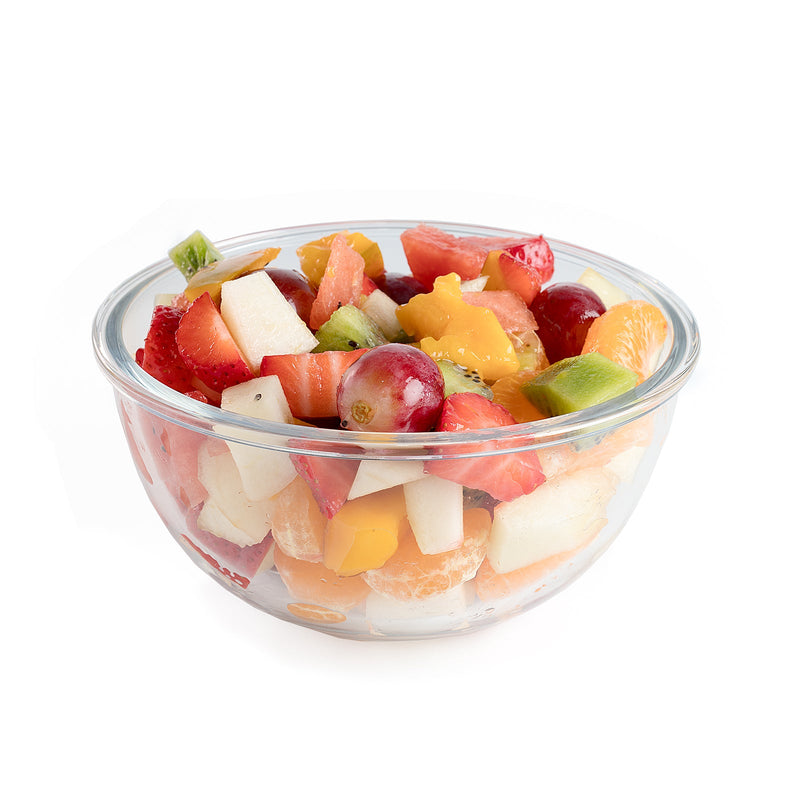 Conjunto de 2 Ensaladeras con Tapa Hermética en Vidrio Sódico-Cálcico. 1L+2L