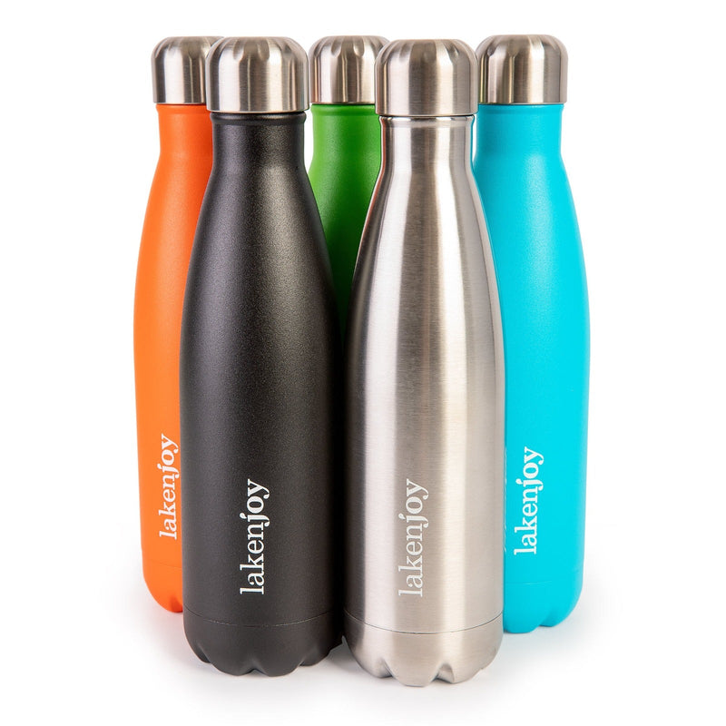LAKEN Joy - Botella Térmica de 0.5L en Acero Inoxidable con Estuche de Cartón. Verde