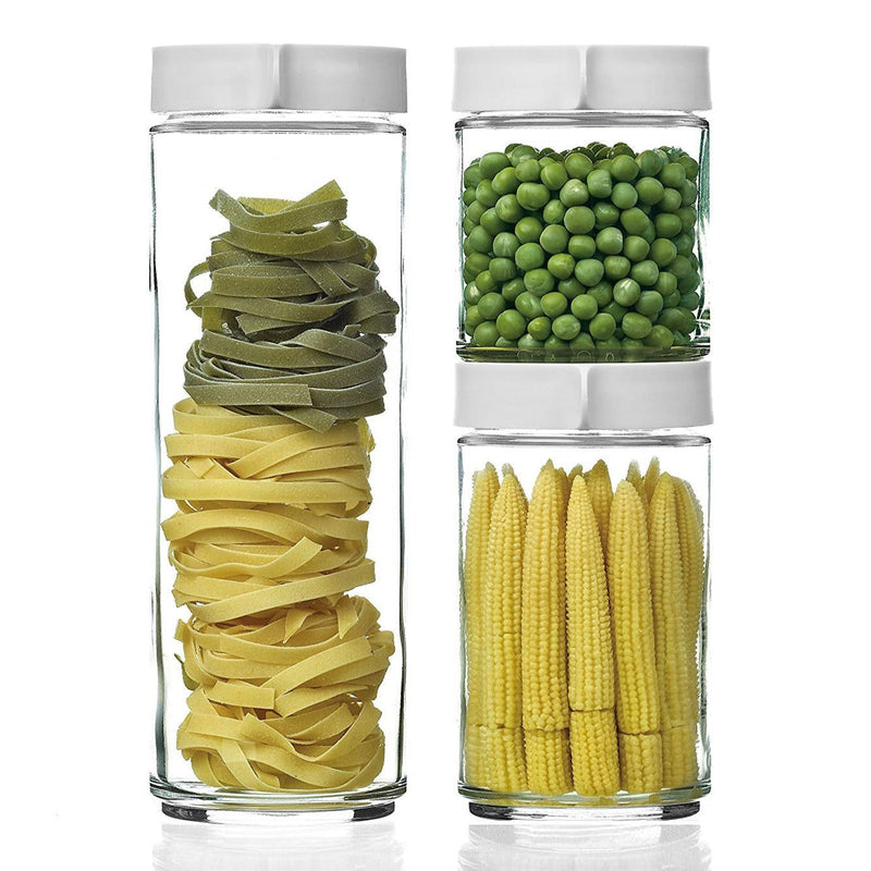 Glasslock Block Canister - Recipiente Hermético Redondo 1050ml Vidrio Templado 