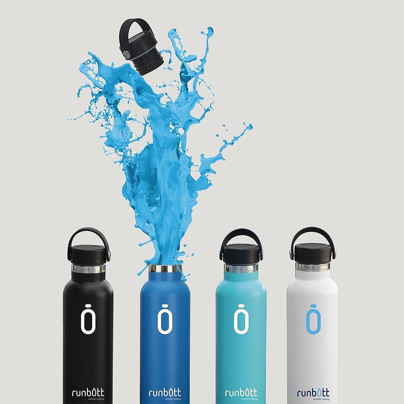 Runbott Sport - Botella Térmica Reutilizable de 0.6L con Interior Cerámico. Azul Reflex
