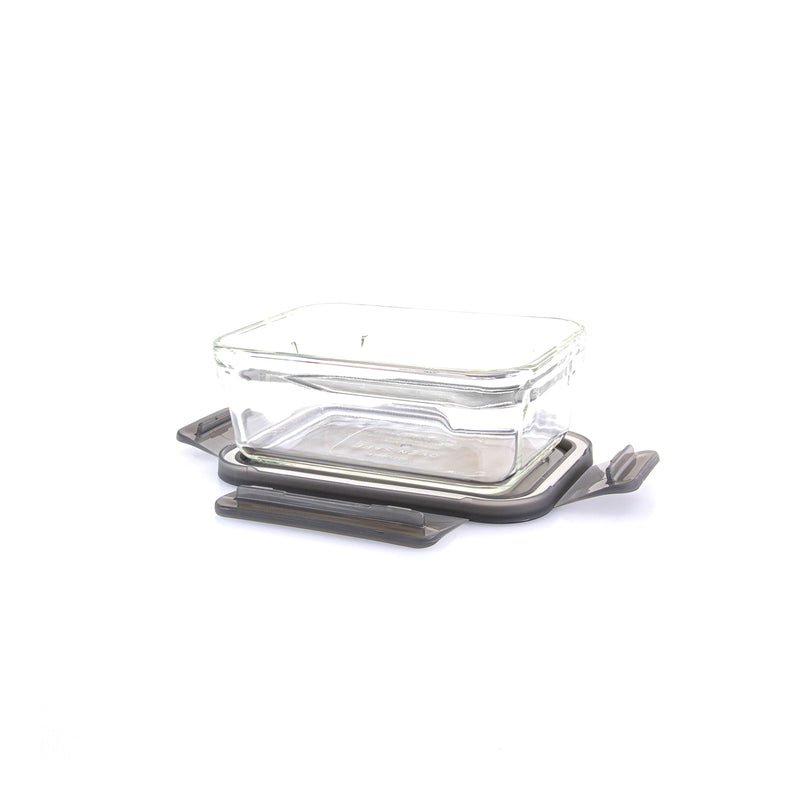 Glasslock Oven Smart - Recipiente Rectangular en Vidrio Templado, Apto Horno, 700 ml