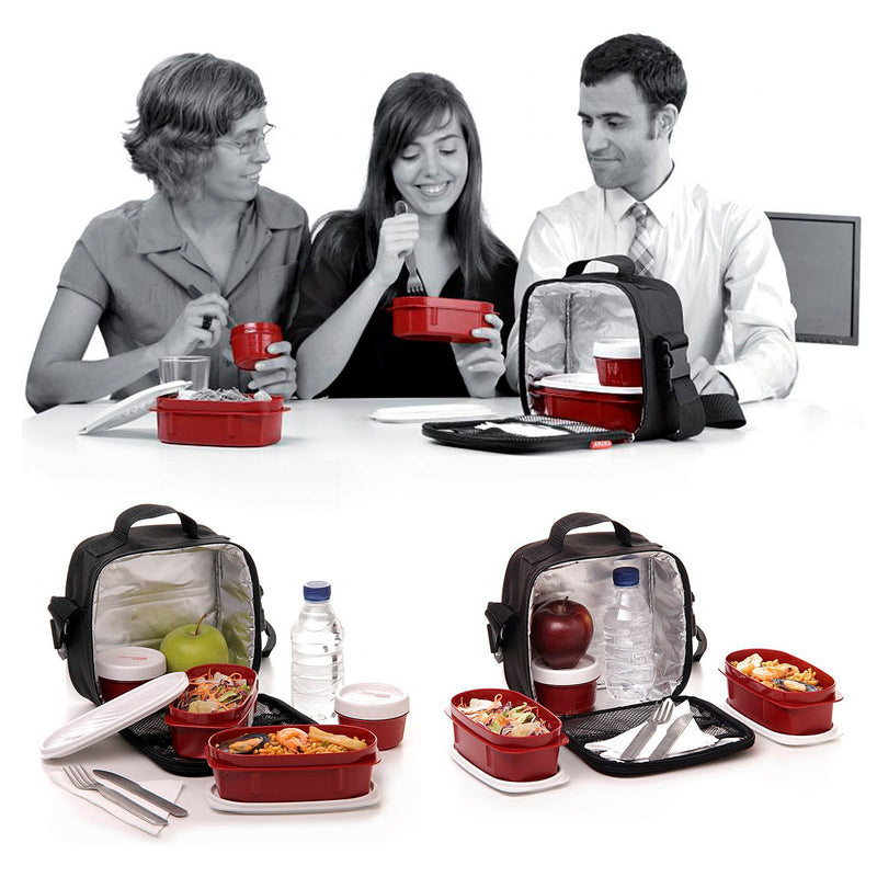 TATAY Kit Bolsa Térmica Porta Alimentos Urban Food y Botella Urban Drink, Black Edition