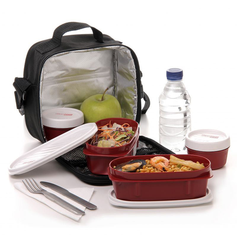 TATAY Kit Bolsa Térmica Porta Alimentos Urban Food y Botella Urban Drink, Negro