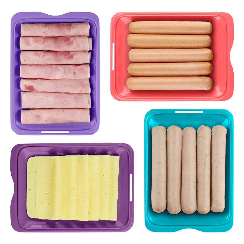 TATAY - Lote de 6 Recipientes Porta Embutidos con Sistema FRESH, Coral