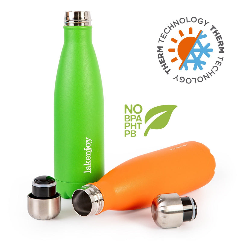 LAKEN Joy - Botella Térmica de 0.5L en Acero Inoxidable con Estuche de Cartón. Azul