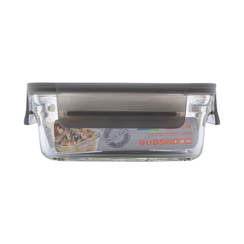 Glasslock Oven Smart - Recipiente Rectangular en Vidrio Templado, Apto Horno, 700 ml